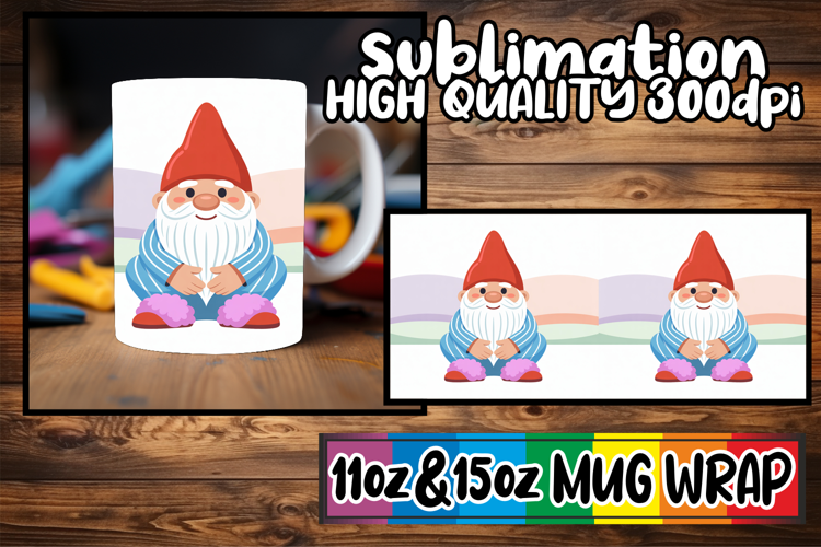 Blissful memories 11oz 15oz mug wrap, Gnomes