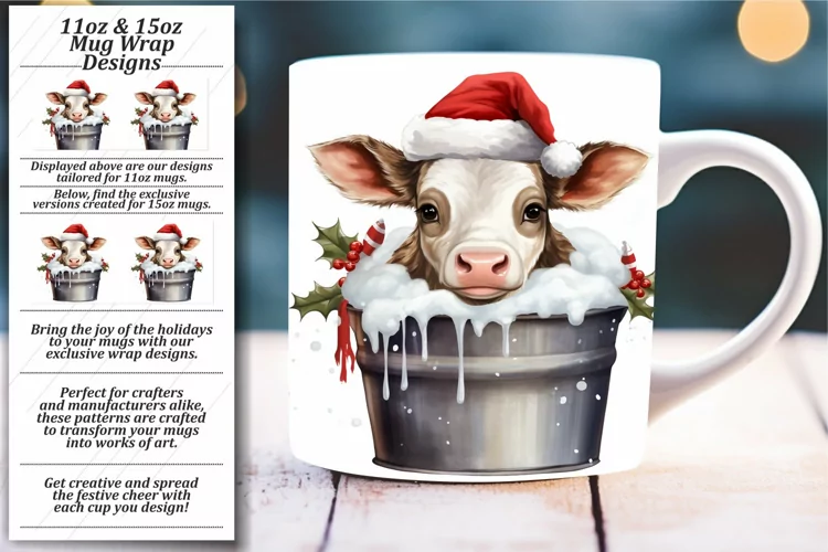 Holiday Bucket of Joy: Watercolor Christmas Mug