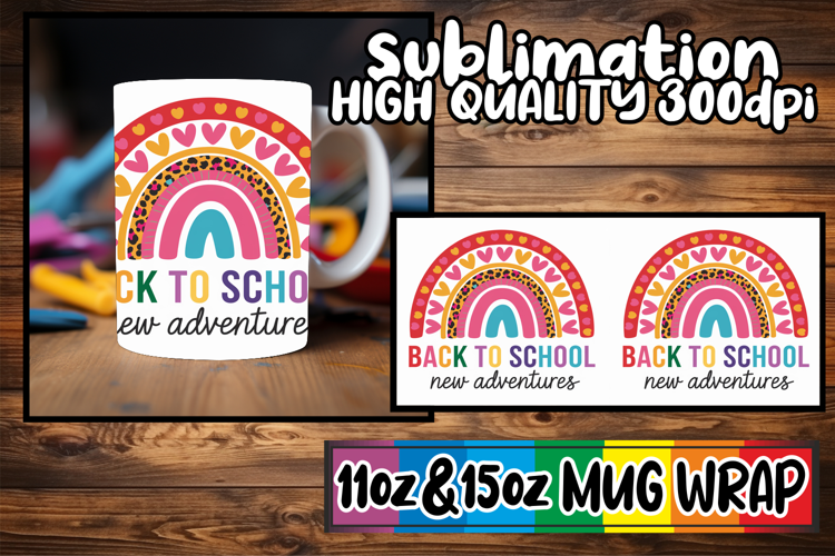 Vibrant adventures sublimation print wrap, Back To School