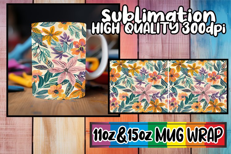 Dynamic Abstract Mug Wrap Sublimation 11oz 15oz Spring