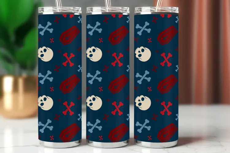 Halloween Tumbler Wrap Seamless Pattern