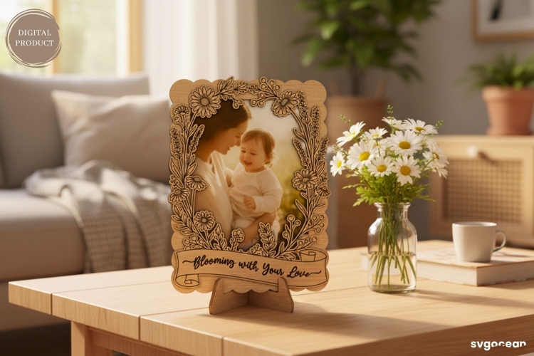 Mothers Day Photo Frame Laser Cut | Layered | SVG