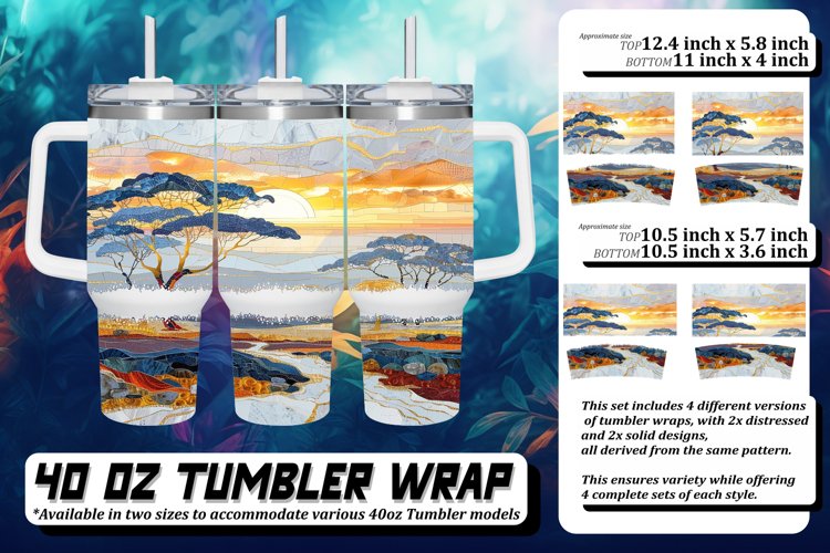 Glittery Landscape Tumbler Wrap Pattern: Sublimation,Spring