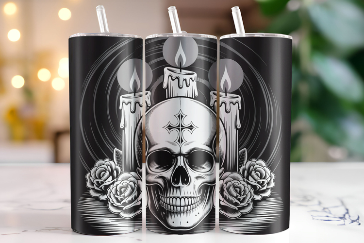 Halloween Skull Tumbler Wrap | Sublimation | Tumblers