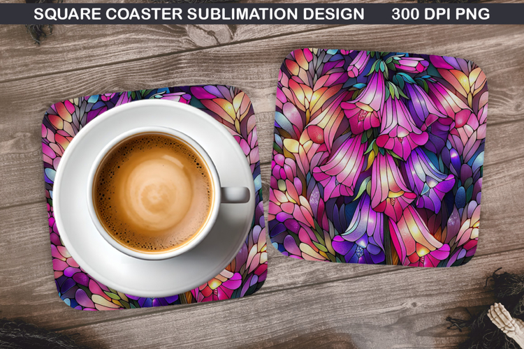 Flowers Coaster Sublimation, Spring Coaster PNG Design