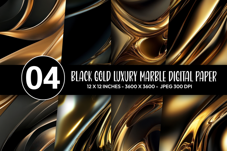 Black Gold Luxury Marble Digital Paper