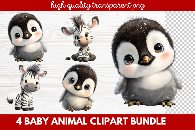 Baby Animal Clipart | Cute Nursery Wildlife PNG Illustration