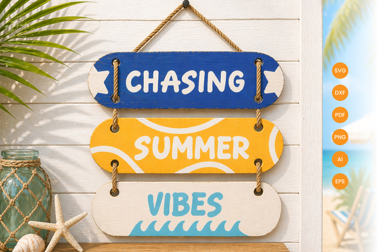 Summer Wall Decor Laser Cut SVG - Beach Sign Laser Cut
