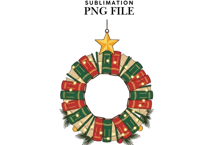 Bookish Christmas png design for T-shirts