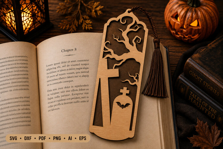 Halloween Bookmark Laser Cut SVG example image 1