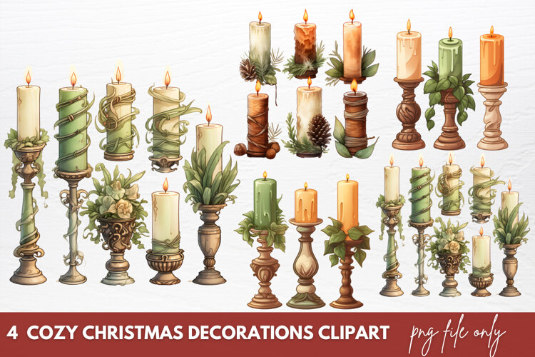 Cozy Christmas Decorations Clipart Sublimation example image 1