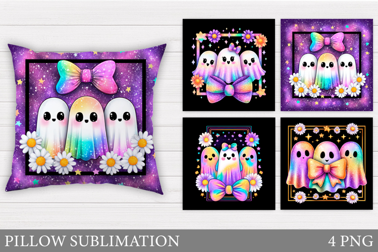 Ghost Pillow Design. Halloween Pillow Sublimation