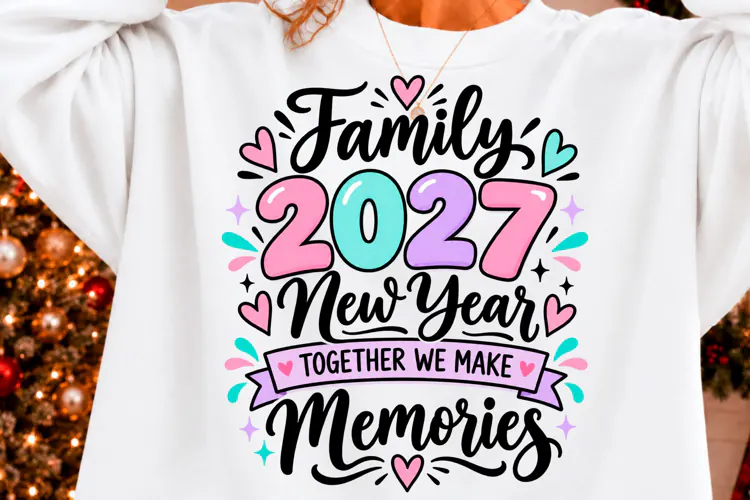 Family 2027 New Year T-Shirt Design Together We Make Png