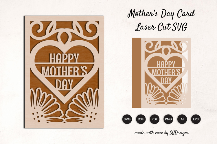 Mother’s Day Floral Card Laser Cut SVG
