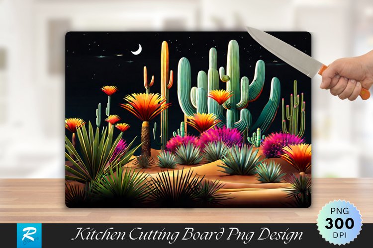 Desert Garden Cutting Board Sublimation Design