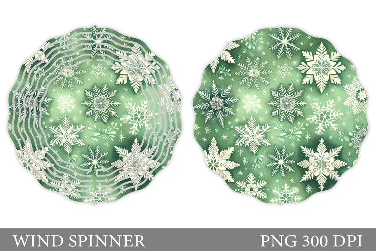 Snowflakes Wind Spinner. Winter Wind Spinner Sublimation example image 1