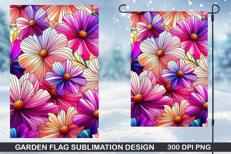 Flowers Garden Flag Sublimation| Summer Garden Flag PNG