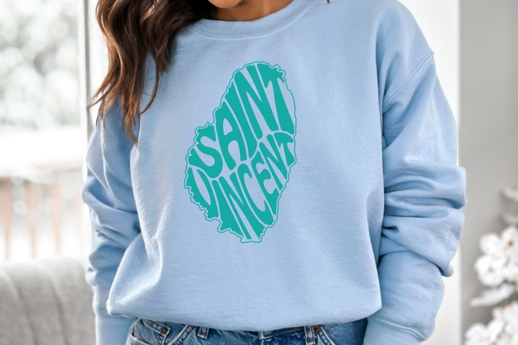 Saint Vincent word art in Island Shape SVG Cut File