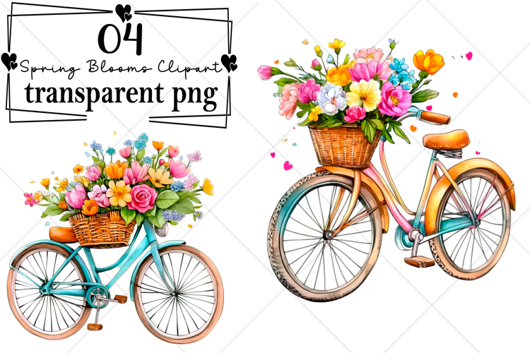 Spring Blooms Clipart Watercolor PNG