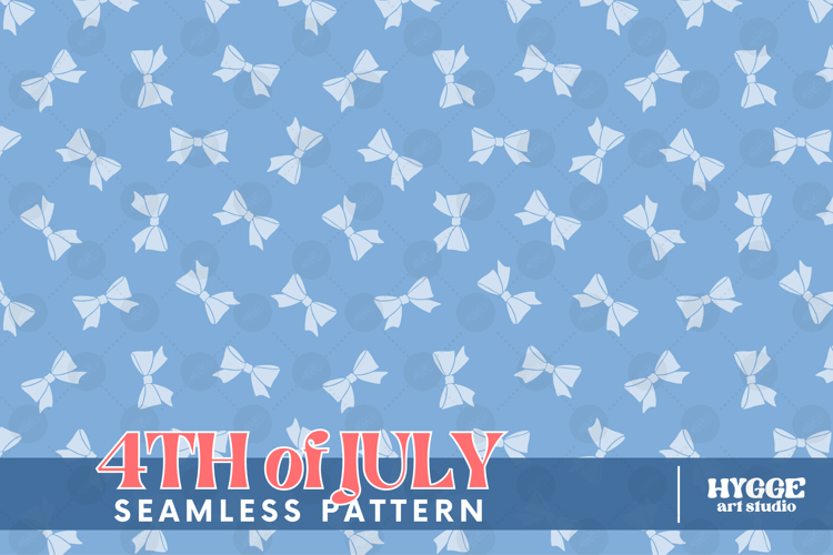 American 4th of July Patriotic Coquette Bow Seamless Pattern