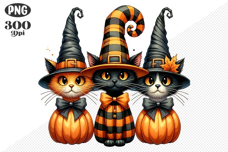 Halloween Cat And Pumpkin Sublimation - Clipart PNG Design