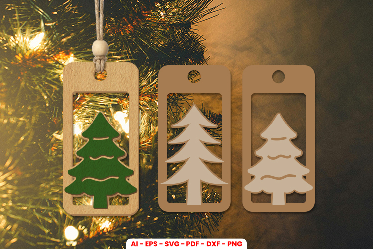 Christmas Tree Tag Laser Cut