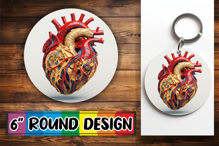 Heartfelt Keychain Sublimation Design example image 1