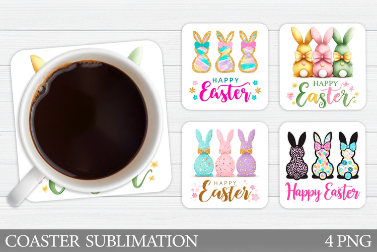 Easter Bunny Coaster Design. Easter Coaster Sublimation