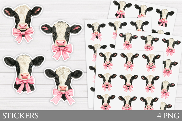 Cow Sticker Design. Cute Cow Sticker Printable
