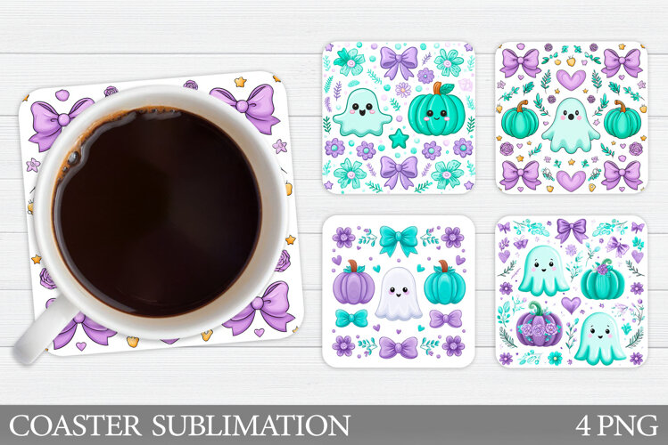 Halloween Coaster Design. Halloween Sublimation example image 1
