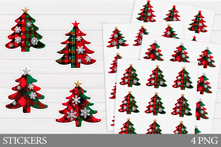 Christmas Tree Sticker Design. Christmas Sticker Printable