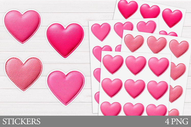 Hearts Stickers Printable. Valentines Sticker Design