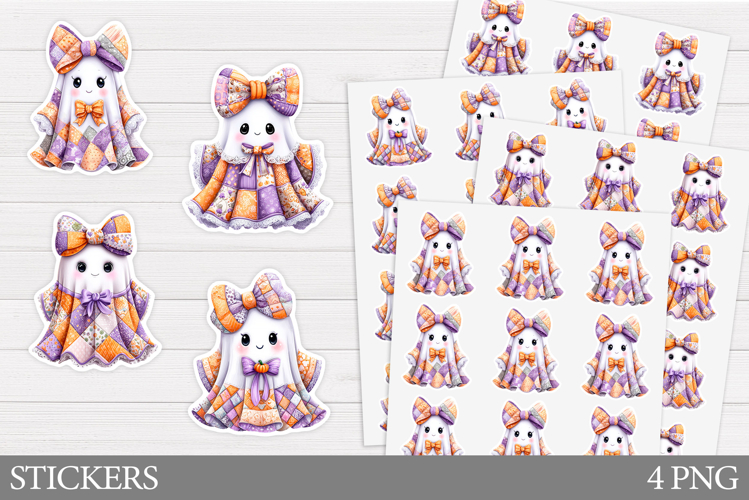 Cute Ghost Sticker Printable. Cute Halloween Sticker Design