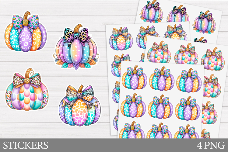 Pumpkin Sticker Printable. Pumpkin Bow Sticker Design