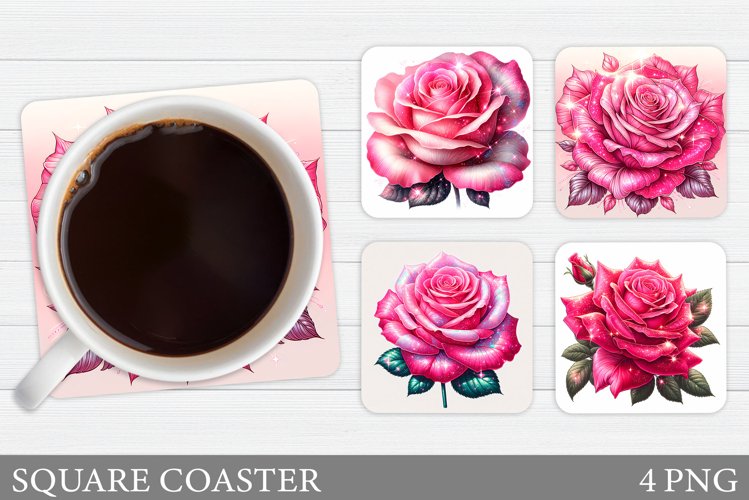 Roses Coaster Design. Rose Coaster Sublimation