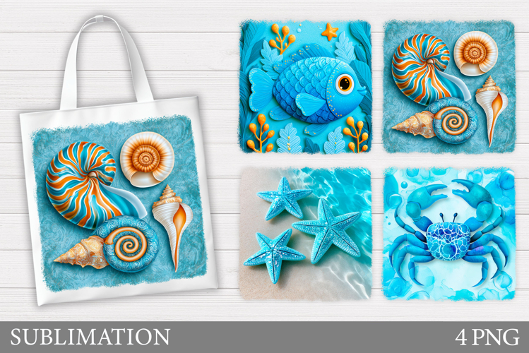 Sea Tote Bag Sublimation. Sea Sublimation