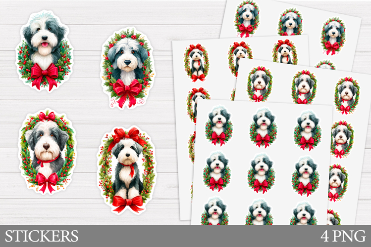 Christmas Dog Sticker Design. Christmas Sticker Printable
