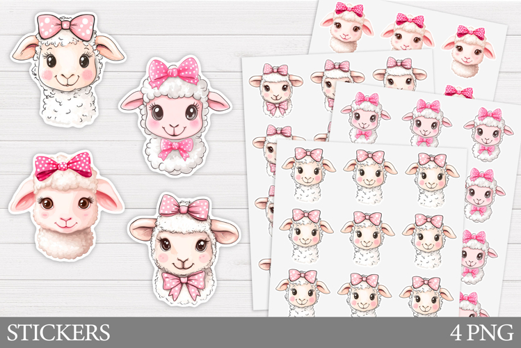 Cute Lamb Sticker Design. Lamb Sticker Printable