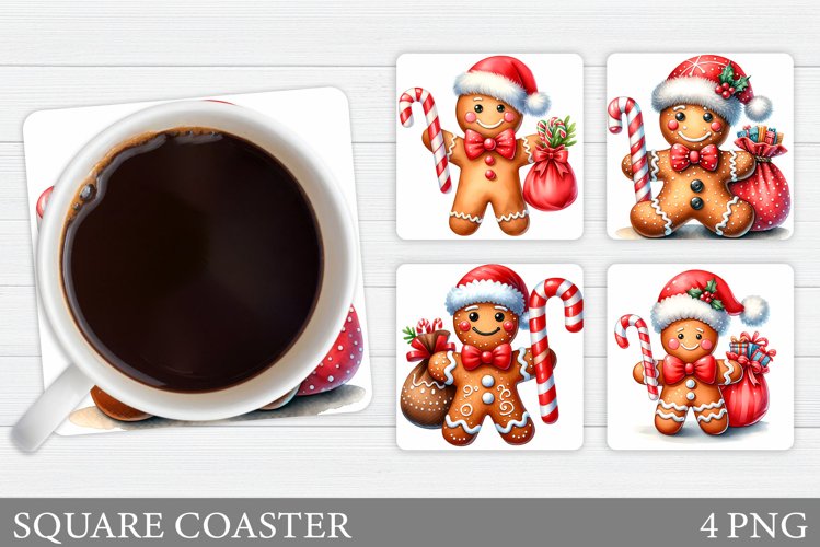 Gingerbread Coaster Design. Christmas Coaster Sublimation