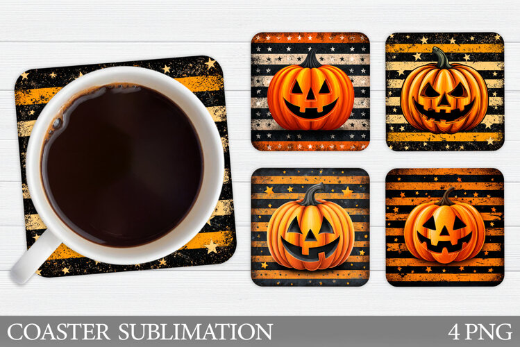 Halloween Pumpkin Coaster. Halloween Coaster Design example image 1