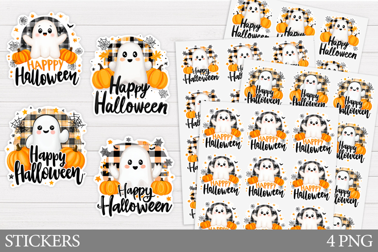 Ghost Sticker Printable. Halloween Sticker Design
