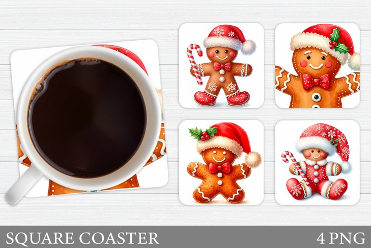 Gingerbread Coaster Design. Christmas Coaster Sublimation