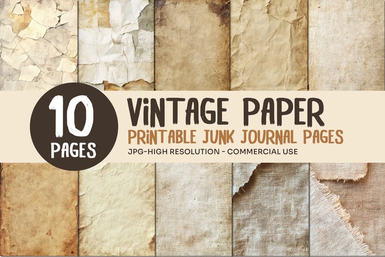 Vintage Paper Junk Journal Pages