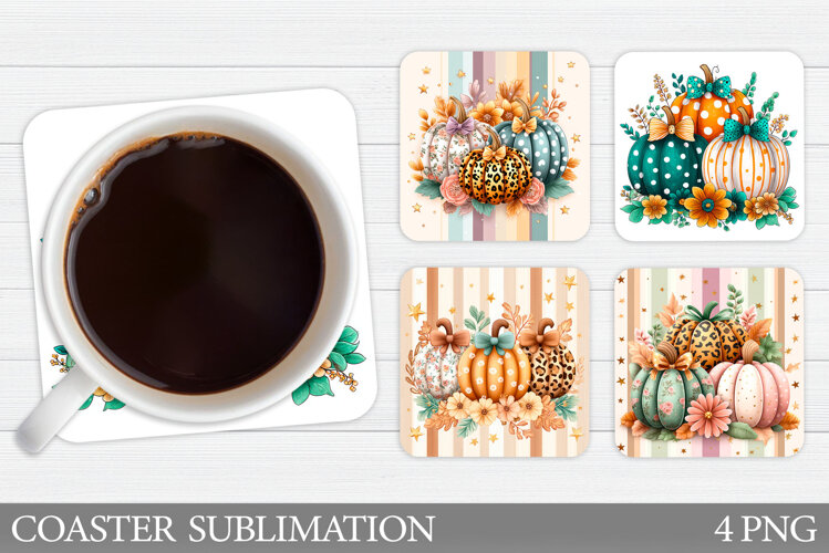 Pumpkin Coaster Design. Fall Coaster Sublimation example image 1
