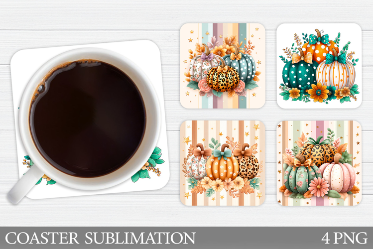 Pumpkin Coaster Design. Fall Coaster Sublimation