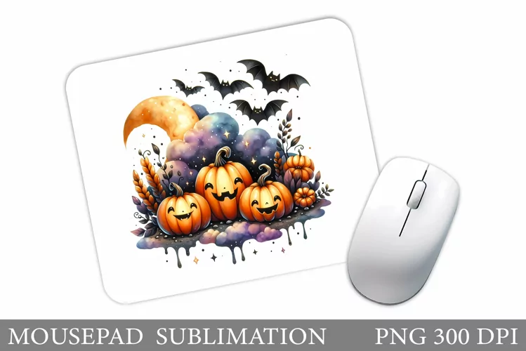 Cute Pumpkin Mouse Pad. Halloween Pumpkin Mouse Pad Design
