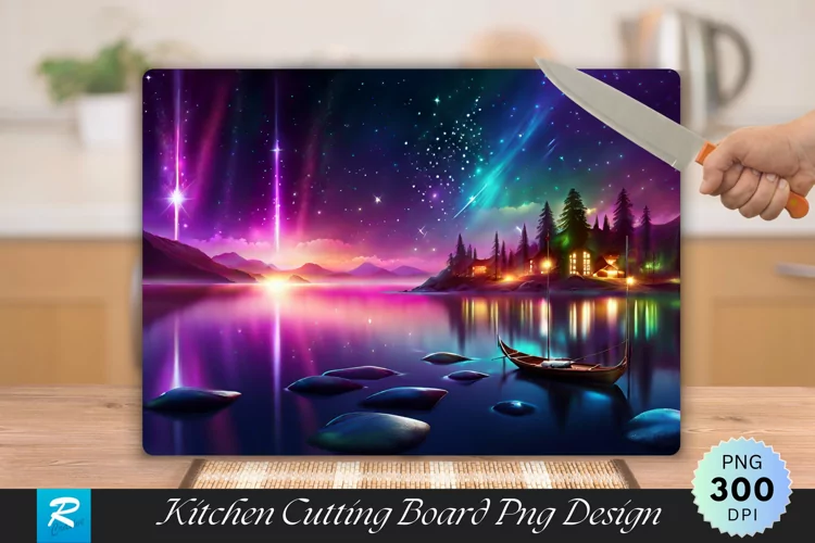 Shimmering Cutting Board Sublimation Design