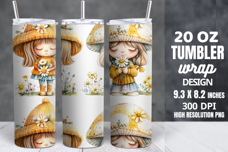 Spring Gnome Skinny Tumbler Sublimation