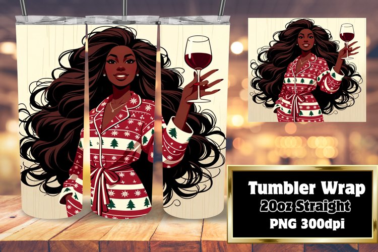 Christmas Afro Style Tumbler Sleeve 20oz Print