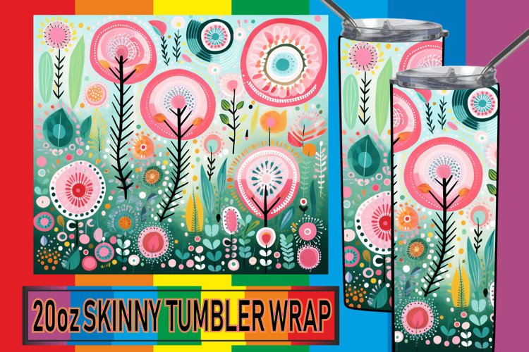 Whimsical Color Symphony: Abstract Tumbler Wrap example image 1